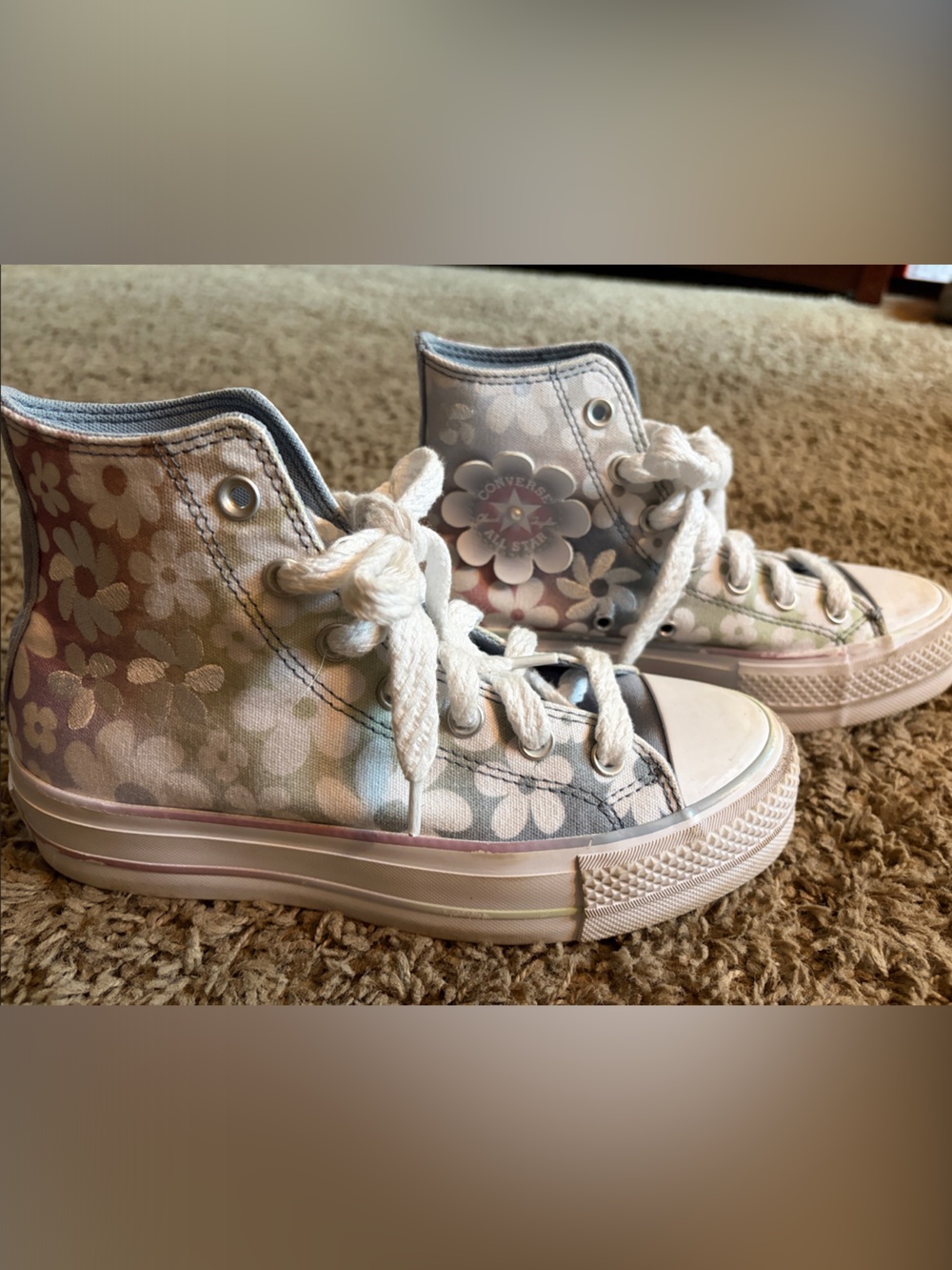 Kids High-Top Floral converse size 5